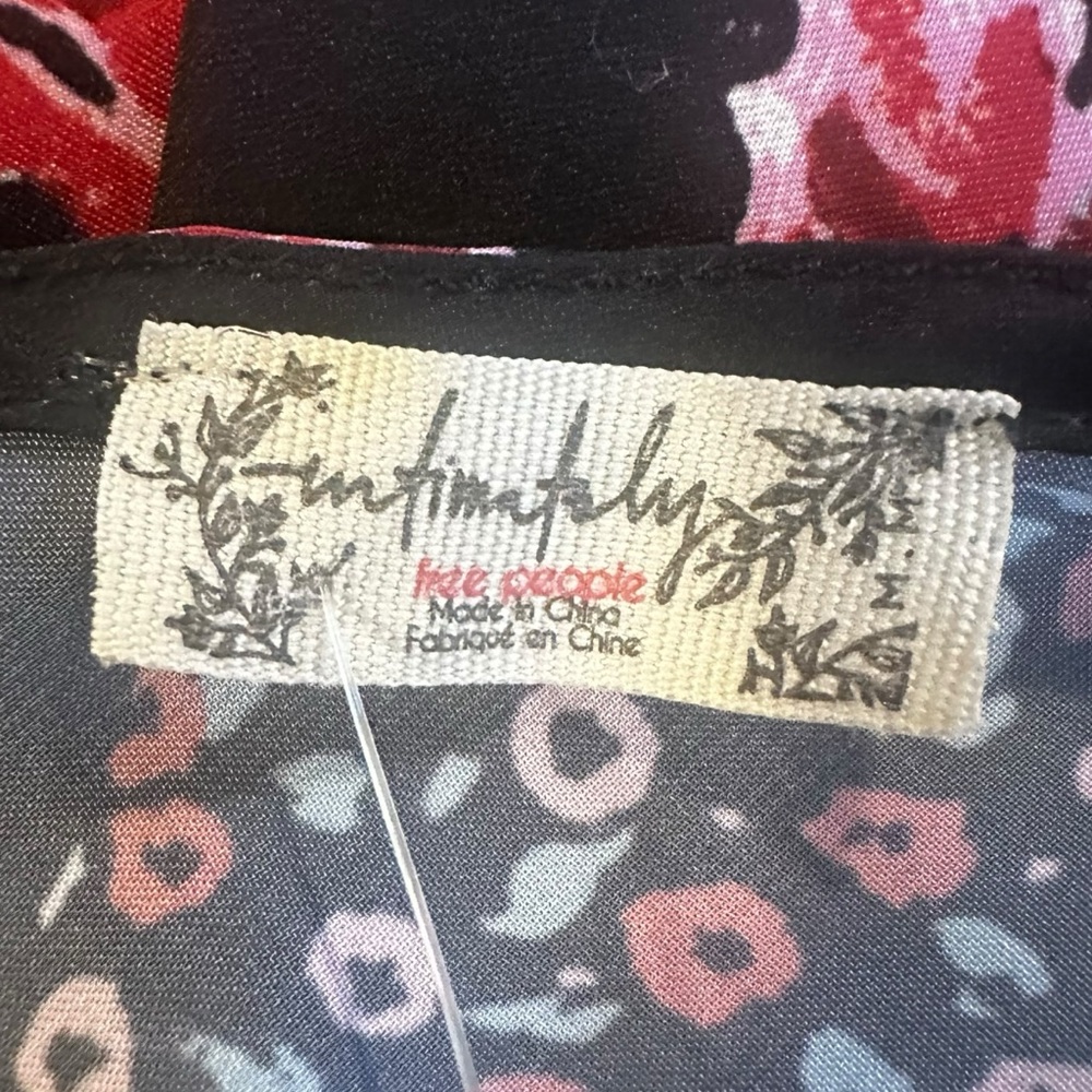 Free People Your Better Side Midi Slip Dress in Black Floral Medium NWT 90s Y2K - Picture 14 of 17